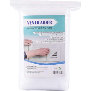 Complete Air Vent Register Filter Set Cut to Fit Any Size 16" x 60" & 50" Installation Tape, Electrostatic Fabric. Purifies Air, Helps Reduce Dust from Ducts, AC Furnace System