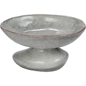 Bloomingville, White Speckled Stoneware Organic Shaped Footed Dish, Small