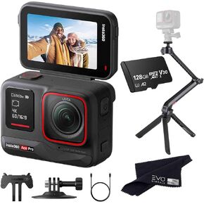 Insta360 Ace Pro - Waterproof Action Camera Co-Engineered with Leica, Flagship 1/1.3"" Sensor, 8K24, 4K120fps, 48MP, Active HDR, 2.4"" Flip Screen|Bundle Includes Multi Mount, 128GB Card, Black