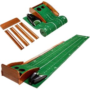 Putting Green Golf Practice Putting Mat Indoor with Automatic Ball Return Golf Putting Training Mat Gift for Beginners and Golfers