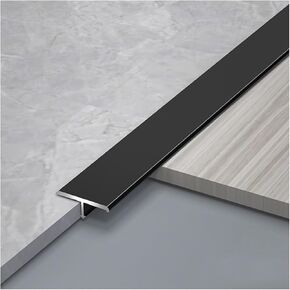 3PCS Aluminum T Molding Floor Transition Strip, 35.4in Long Transition Strips for Doorways, Metal Door Thresholds Edge Trim for Wood Floors and Tiles, Wall Seam Decor Trims, Thresholds(Black,W25xH7.4m