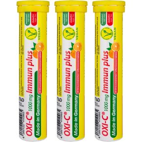 T&D Oxi C 1000 mg Vitamin C - 60 Vegan Drink Effervescent Tablets - Orange Flavor - Made in Germany