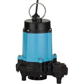 Little Giant 10EC-CIM 115-Volt, 1/2 HP, 4020 GPH Manual Cast Iron Sump/Effluent/Emergency Pump with Polypropylene base (no switch), 20-ft. cord, Blue, 510800