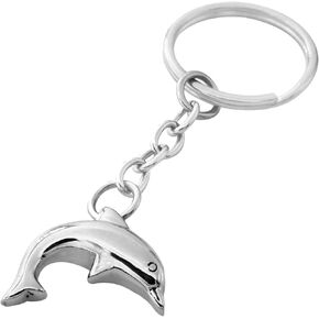 Cremation Key Ring Stainless Steel Dolphin Urn Pendant Jewelry Memorial KeyChain for Ashes