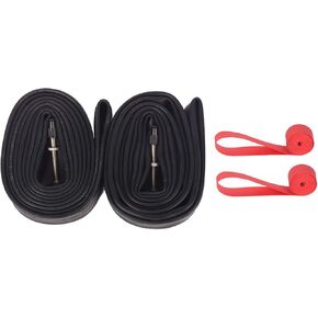 2-Pack 29x1.9/1.95/2.0/2.125/2.3 Bike Inner Tubes Presta Valve 48MM Plus 2 Bike Tire Strips 29" Bicycle Tubes Compatible with 29x1.9 29x1.95 29x2.0 29x2.125 29er Bike Tire Tubes