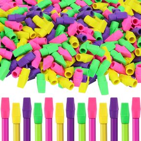 PRALB 1000 Pcs Pencil Top Eraser Bulk Chisel Shape Erasers Toppers for Pencils, Party Favors Games Prizes, Assorted Colors 1