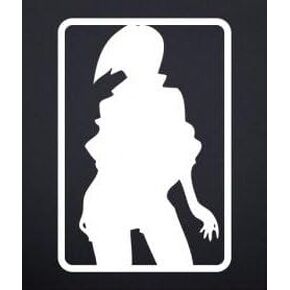 Cowboy Bebop Anime Faye Valentine 5" Tall Logo Decal Sticker for Cars Laptops Tablets Skateboard - White