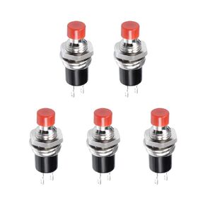 Push Button Switch Momentary Round Button, [for Light DIY Projects] Red