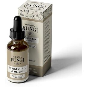 Turkey Tail Reishi Mushroom Supplement, Vegan Turkey Tail Liquid Extract, Immune Support Supplement, Natural Immune and Digestive Support, 1 fl oz (1 Fl Oz)