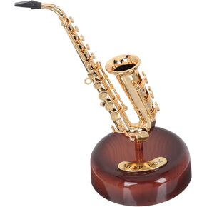 Saxophone Music Box, 7.9in Classic Saxophone Home Accessories, Mini Musical Instrument Ornaments for Home Decoration Housewarming Desktop