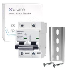 AC Circuit Breaker 120V/240V Miniature Circuit Breaker 2Pole 80Amp Smart Circuit Breaker DIN Rail Mount for AC Solar Disconnect Switch