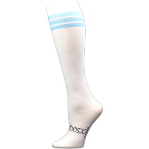 Hocsocx Light Blue Stripe Tube Unisex Performance Liner Socks, Moisture Wicking, Rash & Blister Protection for Field & Ice Hockey, Soccer, Skiing, Hiking, Boot Sock | Youth