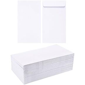 Juvale 100-Pack #7 Small Money Envelopes for Cash 3.5x6.5 in, White 130 gsm, Self-Adhesive Paper Currency Envelopes for Budgeting, Saving Challenges, Banks, Coins, Seed Packets, Tips