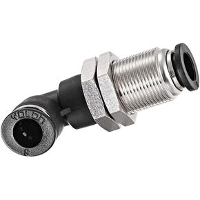 uxcell 2 End 8mm Tube Push Lock Elbows, M16 L Shape Bulkhead Union Air Fittings