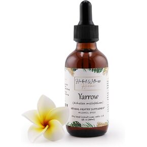 Organic Yarrow (Achillea millefolium) Dried Flower Alcohol-Free Tincture (2 oz)