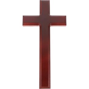 Garneck Large Wooden Cross For Wall 12.5 Inch Catholic Crucifix Hanging Jesus Cross Wall Art Decor Flat Solid Cross for Home Church Weddings Party Decoration