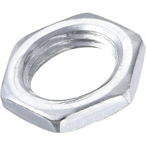 MECCANIXITY Hex Nuts, 9mm Screw Thread Hexagon Jam Nut Lock Fasteners for 1/8IP Lamp Pipe Rod, Galvanized Iron Pack of 50