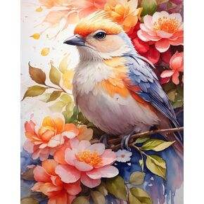 Mrnsiet Owl Paint by Number for Adult Kit, DIY Acrylic Paint by Numbers for Adults Beginner, Owl and Flowers Oil Painting by Number on Canvas for Home Wall Decor 16x20inch