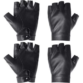 زوجان من القفازات المصنوعة من الجلد الصناعي بدون أصابع، قفازات رياضية خارجية للرجال in Kuwait