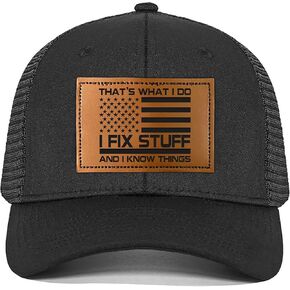 Gifts for Dad, Men,Him, Husband, Grandpa - Dad Gifts for Christmas - Gag Gifts for Men - Ideas Birthday Gifts for Men 40th 50th 60th 70th 80th - I Fix Stuff Dad Trucker Hat Black