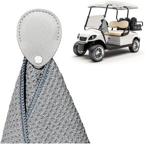 UCINNOVATE Golf Towel, Magnetic Towel, Microfiber Fabric Waffle Pattern Golf Towel with Magnetic Clip, Industrial Strength Magnet for Strong Hold to Golf Carts or Clubs (Grey, 15.4 X 23.6inch)