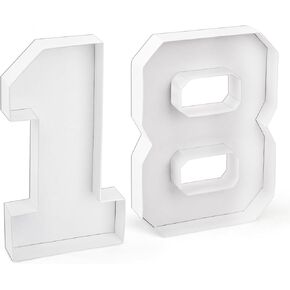 18 Set Cardboard Number for Charcuterie 10.2'' Fillable Tray Charcuterie Paper Box for 18th Birthday Anniversary Party Decorations Chocolate Candy Cupcake Container