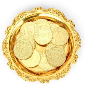 Arras Para Boda Catolica - 13pc Gold Wedding Unity Coins with for Wedding Ceremony Arras de Boda with Tray Plate Holder, Arras de matrimonio, Arras de boda Catolica,Unity Coins Catholic (Gold)