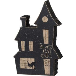 Primitives by Kathy Black Cat Café Home Décor Sitter