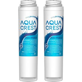 AQUA CREST FQSLF, FQSVF Under Sink Water Filter, Replacement for GE FQSLF, FQSVF, FQSVN, FQROPF, GXSV65R Undersink Water Filter, NSF 42 Certified (2 Pack), Model no.AQU-FF23-LF