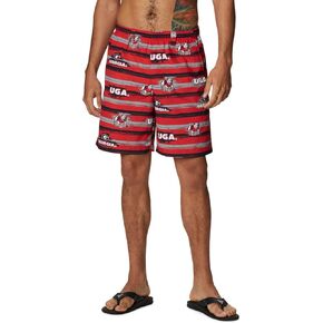 Columbia Men's Collegiate Backcast II Short, UGA-Bright Red Paint Your Colors Print, Small x 8L
