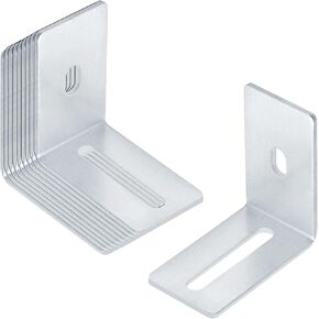 10 PCS 2 Slotted Corner Braces, Adjustable L 90 Degree Bracket, Aluminum Alloy Support Bracket, 2-3/4" x 2-3/4" x 1-5/8"