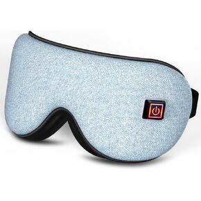 Cordless Sleep Eye Mask with Heat and Cooling for Dry Eyes Migraines, Electric Heated Eye Mask for Sleeping, Cooling Eye Mask for Travel Stye Eye Blepharitis Birthday Gift for Woman/Man (Blue)