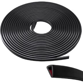حافة مطاطية ذاتية اللصق، شريط حماية لحافة قناة U للصفائح المعدنية، مناسب 1/16 بوصة (1.6 مم)، مادة EPDM سوداء 5 أقدام (1.5 متر) in Kuwait