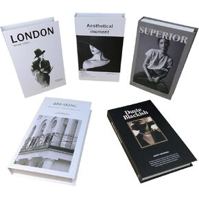 Decorative Books for Home Decor, 5 Pcs Fake Books for Decoration, Coffee Table Book Decor, Bookshelf Decor, Living Room Decor Aesthetic,Designer Books Decor Set, Faux Books for Decoration (5 Pcs)