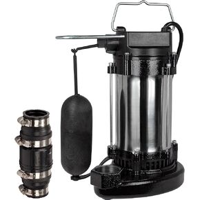 Red Lion RL75CSS 115 Volt, 3/4 HP 4500 GPH Stainless Steel Sump Pump with Snap-Action Switch, Steel/Black, 14942795