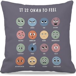 Nogrit Counseling Office Must Haves Throw Pillow Cover, Calming Corner, Mental Health Pillowcase Decor for Home Kids,Mental Health Counselor Gifts, Calming Corner Items Kids Pillow Covers 18x18