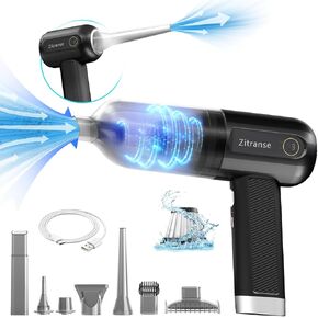 Handheld Vacuum Car Cleaner,4 in 1 Electric Hand Held Mini Compressed air Duster,Small Rechargeable Air Blower Portable Cordless for Office Computer,Keyboard Cleaner,Pet Hair Crumb Replaces