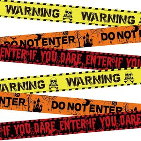 3 Pcs Halloween Caution Tapes 3 in x 90 Feet Halloween Crime Scene Decor Prop Tapes Do Not Enter, Enter If You Dare, Warning Tapes for Halloween Party Zombie Haunted Indoor Outdoor