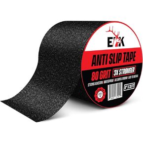 ELK Anti-Slip Tape 80 Grit Wide Traction - Premium All-Weather Safety Solution for Indoor and Outdoor Use - 4" x 33ft Roll with 3X Stronger Adhesion
