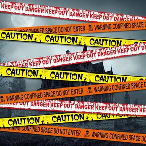 Halloween Decorations Indoor Caution Tape Halloween Decor Outdoor 3pcs Caution Tape Party Favors Supplies Scary Halloween Decoration for Door Window Yard Class Home Garden Office