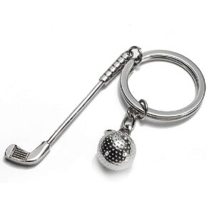 RDD Creative Sporting Golf Club and Ball Silver Metal Keychain Gift Novelty