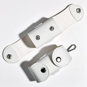 Golf Ball Pouch Tee Holder Belt Waist Bag, Golf Sports Accessory Holds 2Balls and 4 Golf Tees (White)