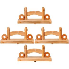 NOLITOY 4pcs Folding Fan Display Stand, Japanese Fan Bracket Wooden Display Shelf Fan Holder Base Storage for Home Desktop