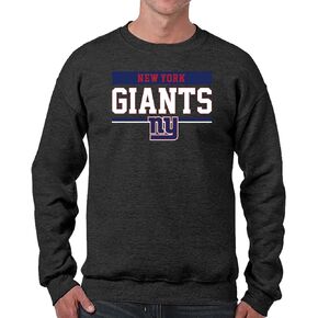 Team Fan Apparel NFL Adult Long Sleeve Team Block Charcoal Crewneck Sweatshirt - Stay Warm & Represent Your Team With Style (New York Giants - Charcoal, Adult XX-Large)