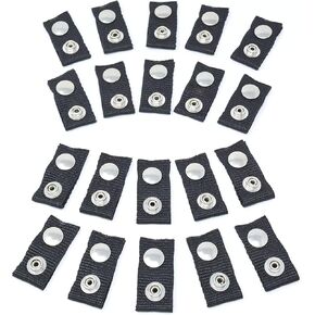 Boat Cover Snap Extender - Black - Extension Size, 1" - Built in Finger Loops. Extend The Life of Your Boat top Canvas! 20 Pack