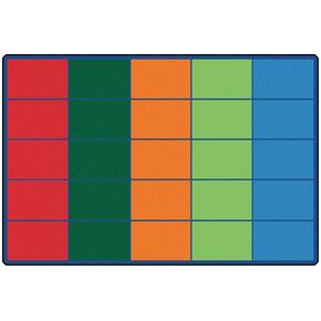 Carpets for Kids 4025 Colorful Rows Seating Classroom Rug Seats 25 6ft x 9ft Rectangle Multi Color