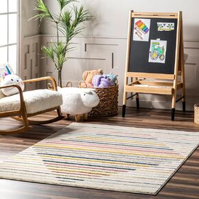 nuLOOM Jaelynn Diamond Striped Kids Area Rug, 5x8, Multi
