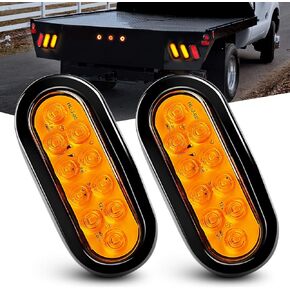 Nilight 6 بوصة ضوء ذيل مقطورة بيضاوي 2 قطعة أبيض 24LED احتياطية عكس الضوء مع حلقات تثبيت متدفقة IP67 مقاومة للماء لشاحنة 12 فولت ATV UTV مقطورة حافلة RV العربة، ضمان لمدة عامين