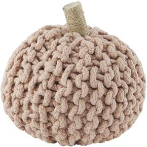 Mud Pie Knit Fabric Pumpkin, Large Table Sitters