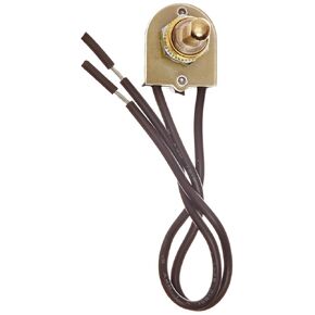 NSI 76090PW Push Button Switch, On Off Circuit Function, SPST, Brass Actuator, 6/3 amps at 125/250 VAC